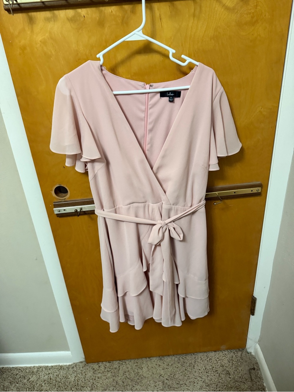 Blush Pink Lulu’s Deep V Dress
